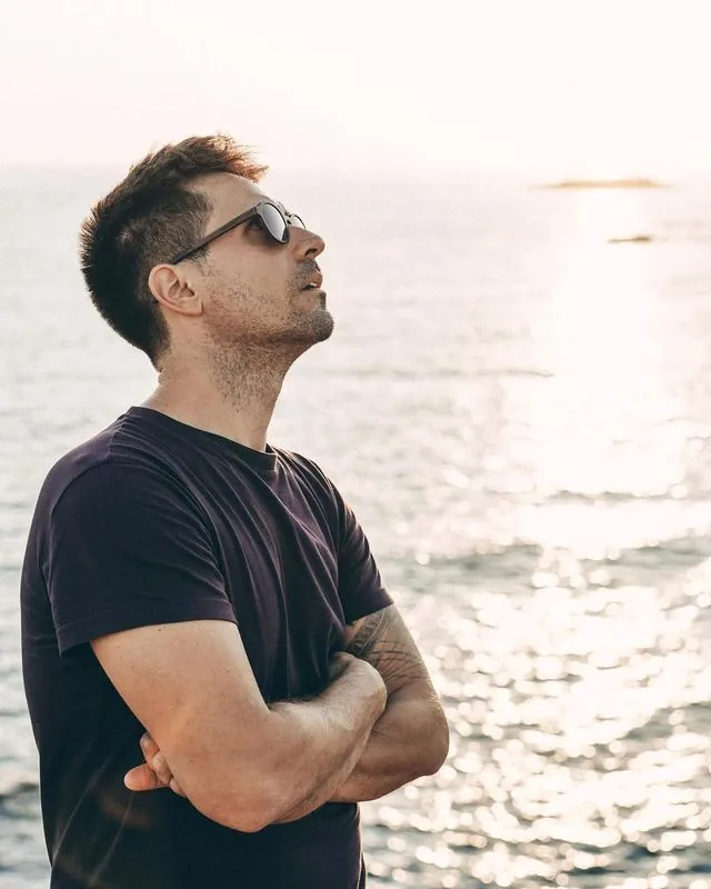 Stelios Antoniou portrait sunglasses sea Cyprus
