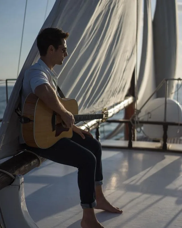 Annabelle Hotel photoshoot acoustic guitar Cyprus