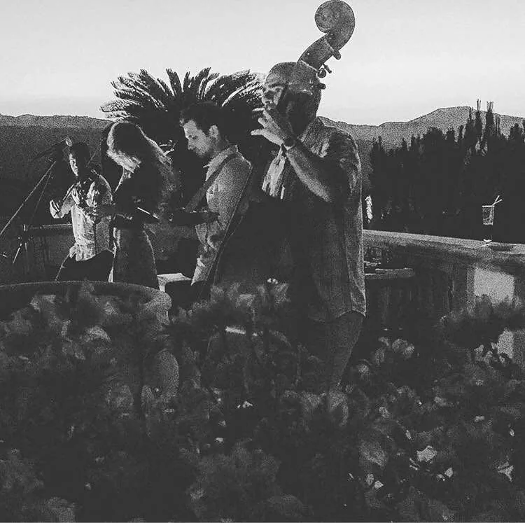 Live band double bass outdoor BW performance Cyprus